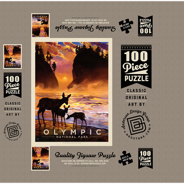 Olympic National Park: Magical Moment, Vintage Poster 100 Jigsaw Puzzle box 3D Modell