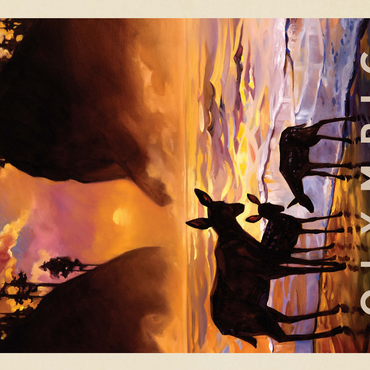 Olympic National Park: Magical Moment, Vintage Poster 500 Jigsaw Puzzle 3D Modell