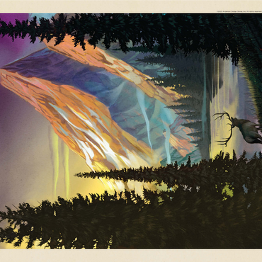 Rocky Mountain National Park: Pyramid Peak, Vintage Poster 1000 Jigsaw Puzzle 3D Modell