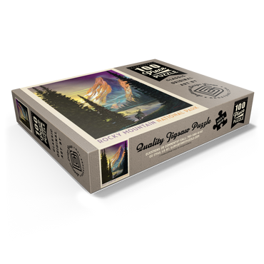 Rocky Mountain National Park: Pyramid Peak, Vintage Poster 100 Jigsaw Puzzle box view1