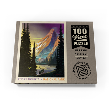 Rocky Mountain National Park: Pyramid Peak, Vintage Poster 100 Jigsaw Puzzle box view3