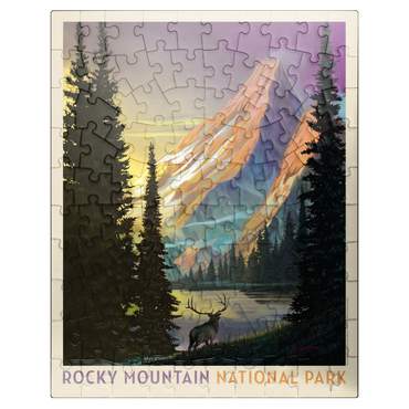 puzzleplate Rocky Mountain National Park: Pyramid Peak, Vintage Poster 100 Jigsaw Puzzle