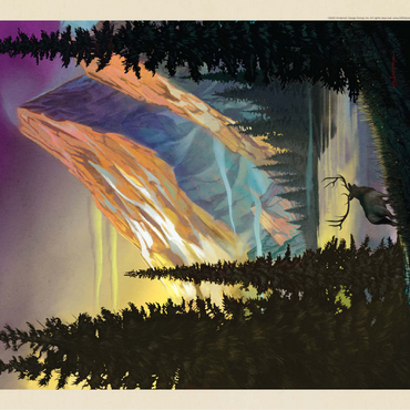 Rocky Mountain National Park: Pyramid Peak, Vintage Poster 100 Jigsaw Puzzle 3D Modell