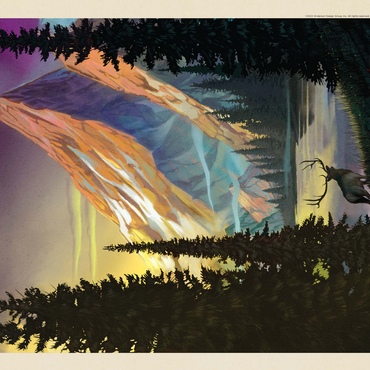 Rocky Mountain National Park: Pyramid Peak, Vintage Poster 500 Jigsaw Puzzle 3D Modell