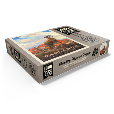 Badlands National Park: Bighorn Sheep, Vintage Poster 1000 Jigsaw Puzzle box view1