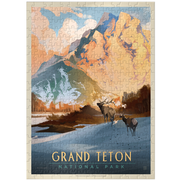 puzzleplate Grand Teton National Park: Winter Hush, Vintage Poster 300 Jigsaw Puzzle
