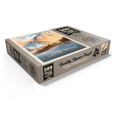 Grand Teton National Park: Winter Hush, Vintage Poster 500 Jigsaw Puzzle box view1