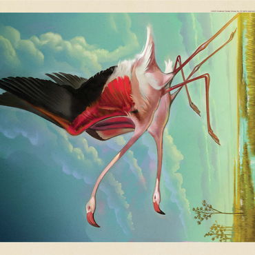 Everglades National Park: Flight Of The Flamingos, Vintage Poster 1000 Jigsaw Puzzle 3D Modell