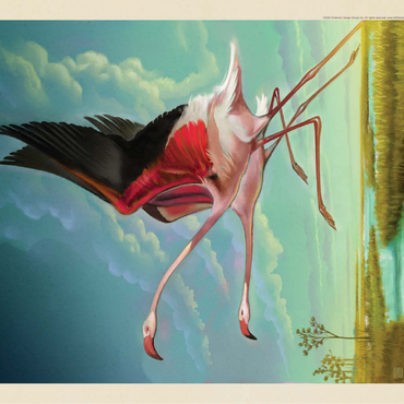 Everglades National Park: Flight Of The Flamingos, Vintage Poster 100 Jigsaw Puzzle 3D Modell