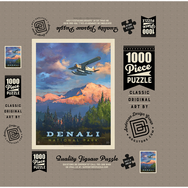 Denali National Park: Back Country, Vintage Poster 1000 Jigsaw Puzzle box 3D Modell