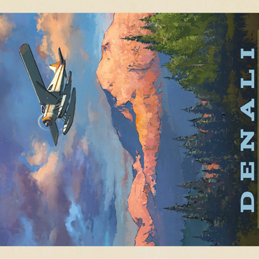 Denali National Park: Back Country, Vintage Poster 100 Jigsaw Puzzle 3D Modell