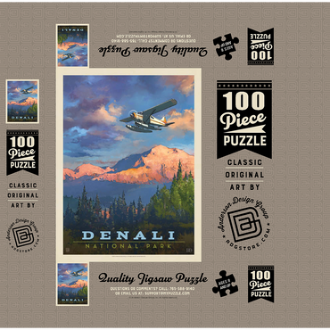 Denali National Park: Back Country, Vintage Poster 100 Jigsaw Puzzle box 3D Modell