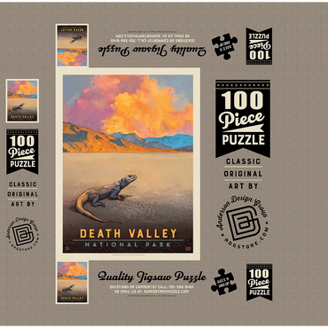 Death Valley National Park: Chuckwalla Lizard, Vintage Poster 100 Jigsaw Puzzle box 3D Modell