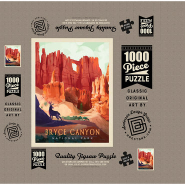 Bryce Canyon National Park: Mule Deer, Vintage Poster 1000 Jigsaw Puzzle box 3D Modell
