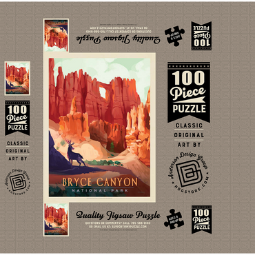Bryce Canyon National Park: Mule Deer, Vintage Poster 100 Jigsaw Puzzle box 3D Modell