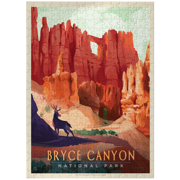 puzzleplate Bryce Canyon National Park: Mule Deer, Vintage Poster 300 Jigsaw Puzzle
