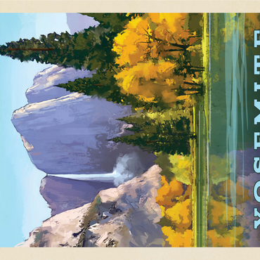 Yosemite National Park: Golden Vista, Vintage Poster 1000 Jigsaw Puzzle 3D Modell