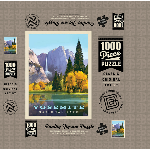 Yosemite National Park: Golden Vista, Vintage Poster 1000 Jigsaw Puzzle box 3D Modell