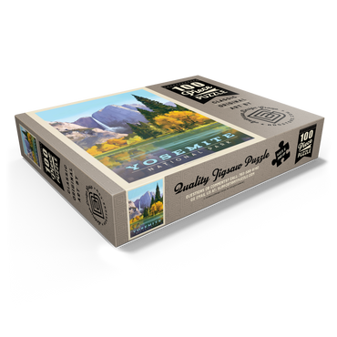 Yosemite National Park: Golden Vista, Vintage Poster 100 Jigsaw Puzzle box view1
