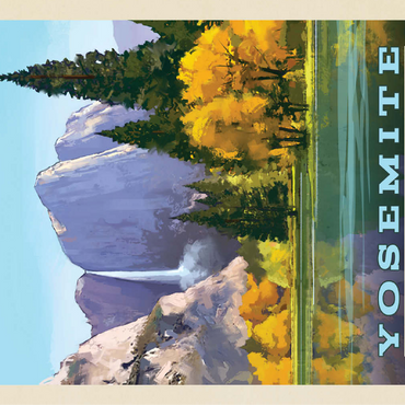 Yosemite National Park: Golden Vista, Vintage Poster 100 Jigsaw Puzzle 3D Modell
