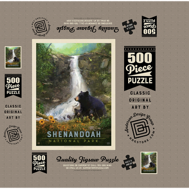 Shenandoah National Park: Bear Family, Vintage Poster 500 Jigsaw Puzzle box 3D Modell