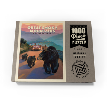 Great Smoky Mountains National Park: Bear Jam, Vintage Poster 1000 Jigsaw Puzzle box view3