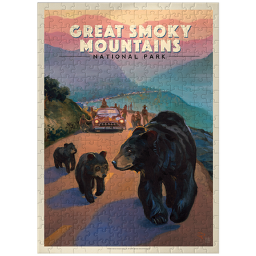 puzzleplate Great Smoky Mountains National Park: Bear Jam, Vintage Poster 300 Jigsaw Puzzle