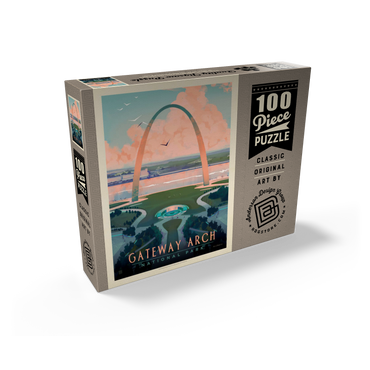 Gateway Arch National Park: Bird's-eye View, Vintage Poster 100 Jigsaw Puzzle box view2