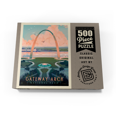 Gateway Arch National Park: Bird's-eye View, Vintage Poster 500 Jigsaw Puzzle box view3
