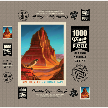 Capitol Reef National Park: Falcon Roost, Vintage Poster 1000 Jigsaw Puzzle box 3D Modell