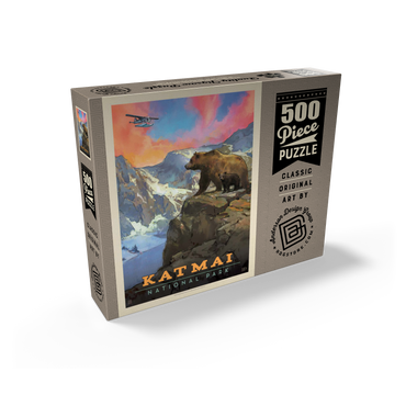 Katmai National Park: Mountain View, Vintage Poster 500 Jigsaw Puzzle box view2