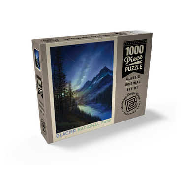 Glacier National Park: Starlight, Vintage Poster 1000 Jigsaw Puzzle box view2