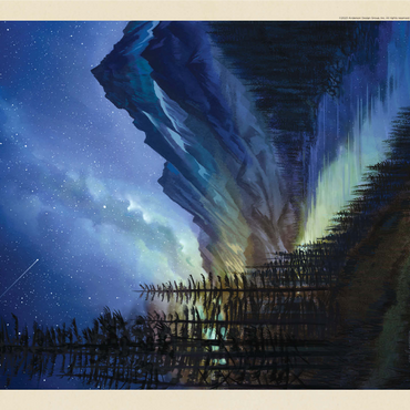 Glacier National Park: Starlight, Vintage Poster 1000 Jigsaw Puzzle 3D Modell