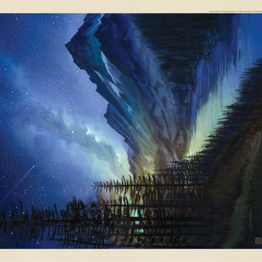 Glacier National Park: Starlight, Vintage Poster 100 Jigsaw Puzzle 3D Modell