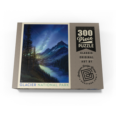 Glacier National Park: Starlight, Vintage Poster 300 Jigsaw Puzzle box view3