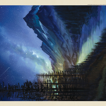 Glacier National Park: Starlight, Vintage Poster 500 Jigsaw Puzzle 3D Modell