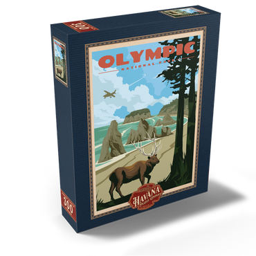 Olympic National Park - Wapiti at Ruby Beach, Vintage Travel Poster 300 Jigsaw Puzzle box view2