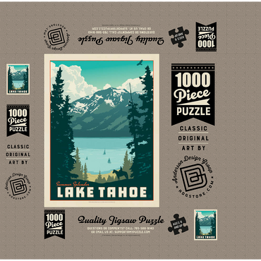 Lake Tahoe: Tahoe Summer, Vintage Poster 1000 Jigsaw Puzzle box 3D Modell