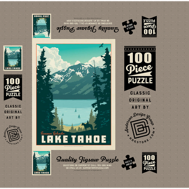 Lake Tahoe: Tahoe Summer, Vintage Poster 100 Jigsaw Puzzle box 3D Modell