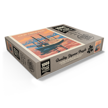 New Orleans: Sunset River Cruise, Vintage Poster 1000 Jigsaw Puzzle box view1