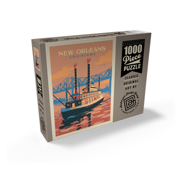New Orleans: Sunset River Cruise, Vintage Poster 1000 Jigsaw Puzzle box view2