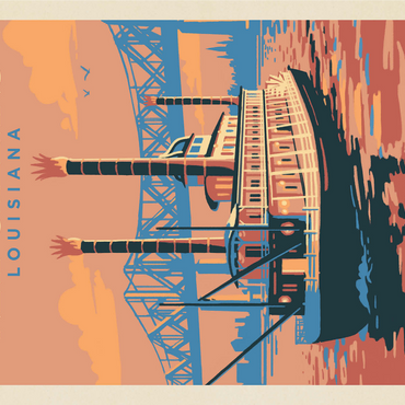 New Orleans: Sunset River Cruise, Vintage Poster 1000 Jigsaw Puzzle 3D Modell