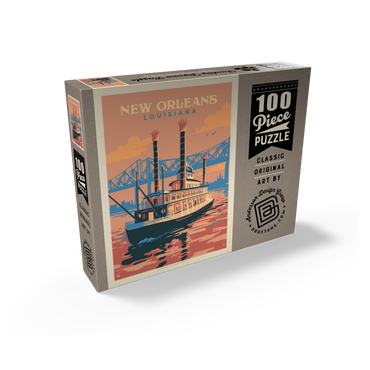 New Orleans: Sunset River Cruise, Vintage Poster 100 Jigsaw Puzzle box view2