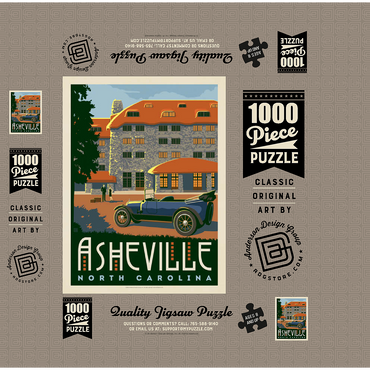 Asheville: North Carolina, Vintage Poster 1000 Jigsaw Puzzle box 3D Modell