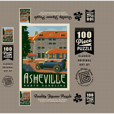 Asheville: North Carolina, Vintage Poster 100 Jigsaw Puzzle box 3D Modell