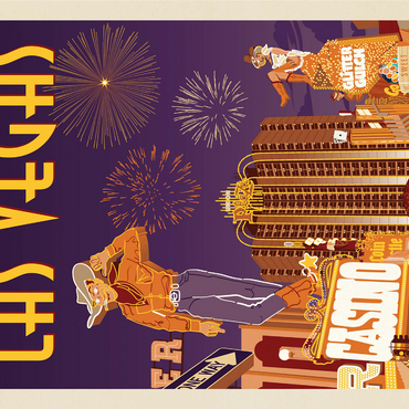 Las Vegas: Viva Vintage Vegas, Vintage Poster 1000 Jigsaw Puzzle 3D Modell