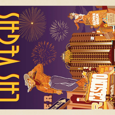Las Vegas: Viva Vintage Vegas, Vintage Poster 100 Jigsaw Puzzle 3D Modell