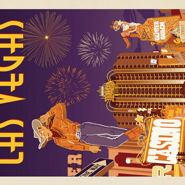 Las Vegas: Viva Vintage Vegas, Vintage Poster 500 Jigsaw Puzzle 3D Modell