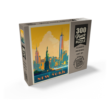 New York City: Skyline Glow, Vintage Poster 300 Jigsaw Puzzle box view2