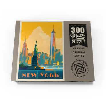 New York City: Skyline Glow, Vintage Poster 300 Jigsaw Puzzle box view3